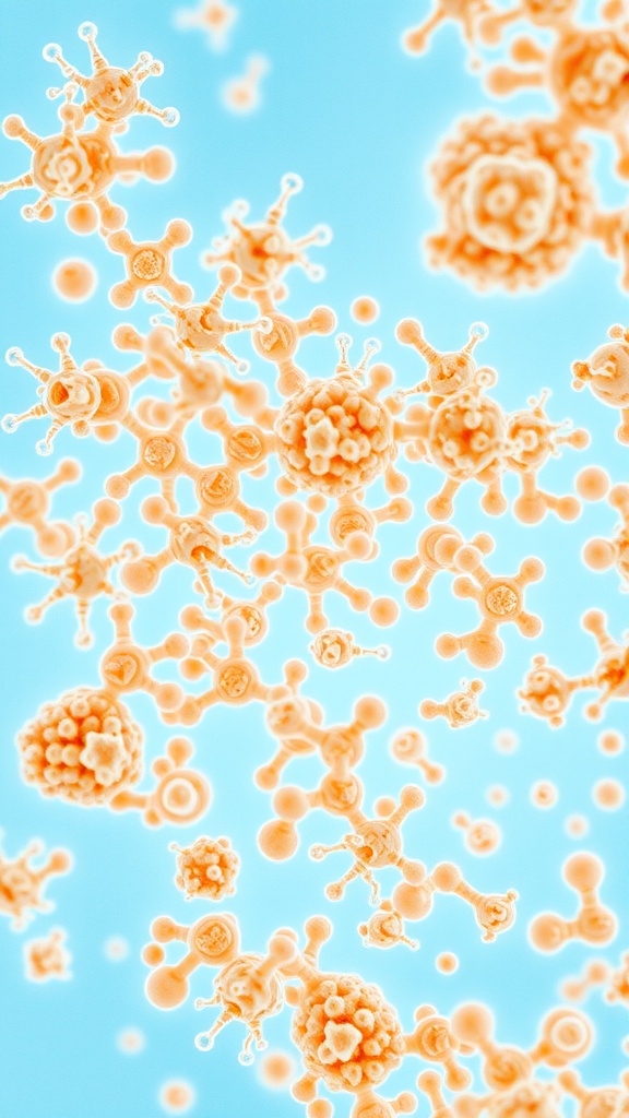 Exploring Yogurt Under the Microscope: A Scientific Journey Microscopic view of yogurt showcasing bacteria and protein structures.